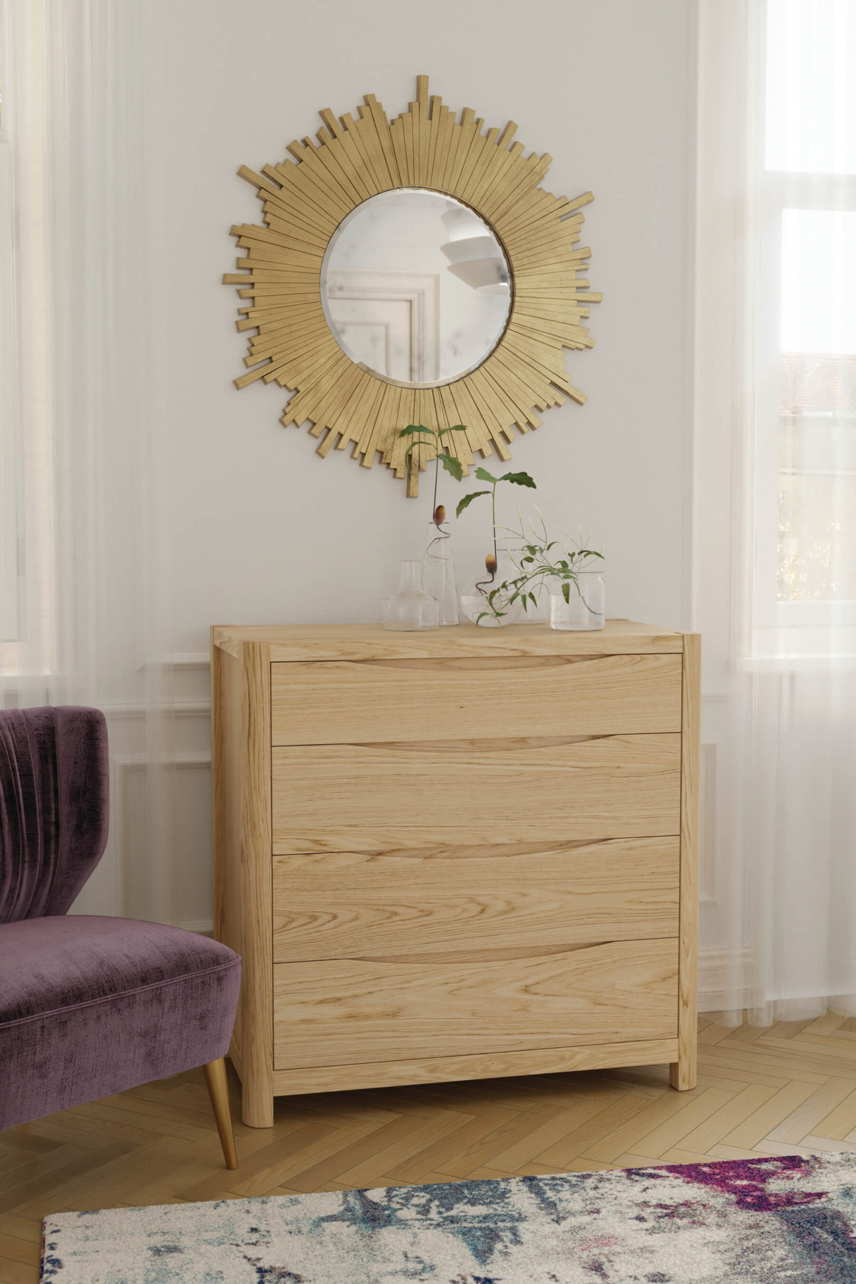 Stockholm 4 Drawer Chest (Oak) - Main Image