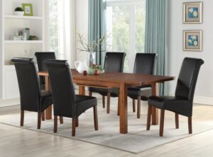 Ibiza – Acacia 120cm Dining Set (With Black Sophie Dining Chair) (4 Chairs)