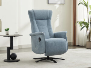 Cotswold – Swivel Electric Recliner Ice Blue – Dual Motor