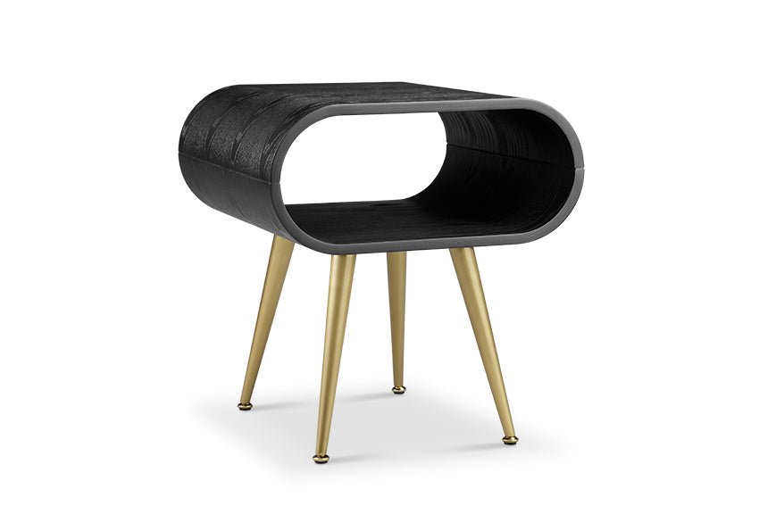 Auckland Black & Brass Side Table - Main Image