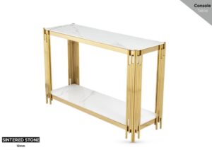 Vannes – Console Table Sintered Stone And Gold