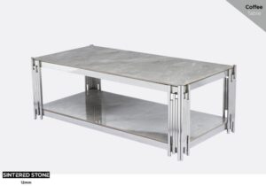 Vannes – Coffee Table Sintered Stone And Stainless Steel