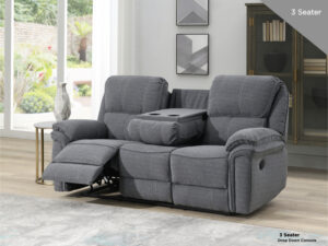 Montauban – 3 Seater (With Console) Grey