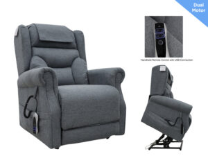Bathgate – Dual Motor Lift & Tilt Chair – Steel Grey