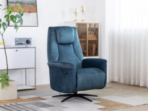Bakewell – Swivel Electric Chair Ocean Blue