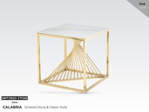 Belgravia – End Table Sintered Stone And Gold