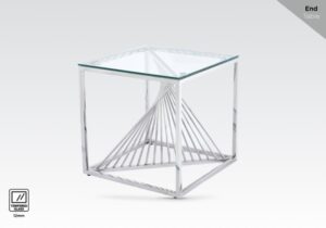 Belgravia – End Table Glass And Stainless Steel