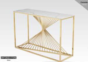 Belgravia – Console Table Sintered Stone And Gold