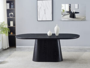 Porto – Dining Table (With Black Table Top)