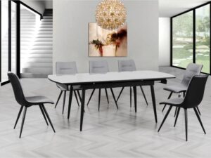 Hampton – 160cm Automatic Extension Dining Set Grey