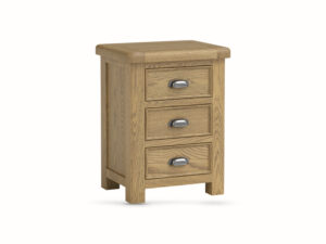 DorOxford Oak 3 Drawer Bedside Table