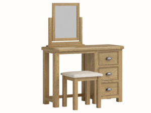Dorford Oak Dressing Table, Stool & Vanity Mirror