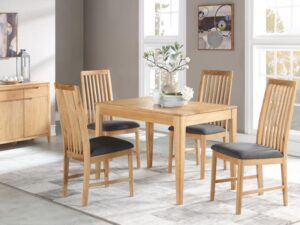 Dijon – Oak 4ft Dining Set (4 Chairs)