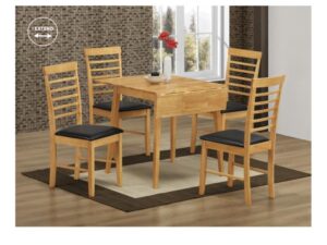 Perpignan – Square Dropleaf Dining Set (4 Chairs) Kd