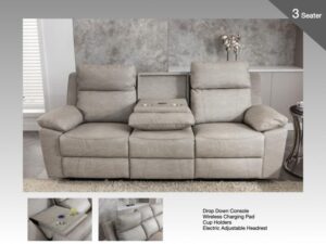 Harlow – 3 Seater Electric – Silver Grey