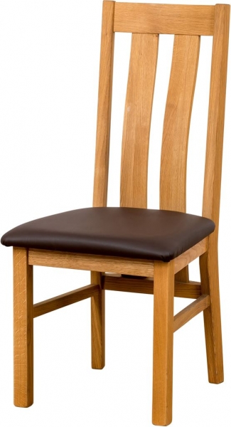 Twin Slat Dining Chair - Oiled - Main Image