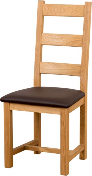 Ladder Back Dining Chair - Oiled - Main Image