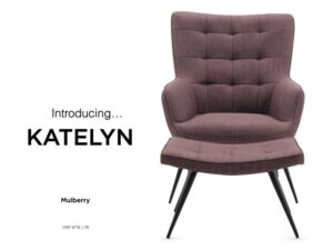 KatBexleyn Accent Chair With Stool – Mulberry