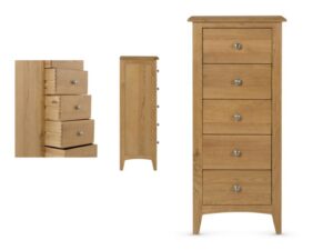 Amiens – Oak 5drw Narrow Chest