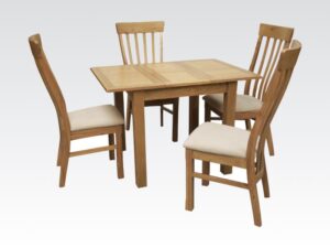 Tours – Oak 80cm Extension Dining Set (4 Chairs)