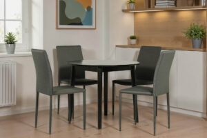 Adele Round Dining Table 900 Black