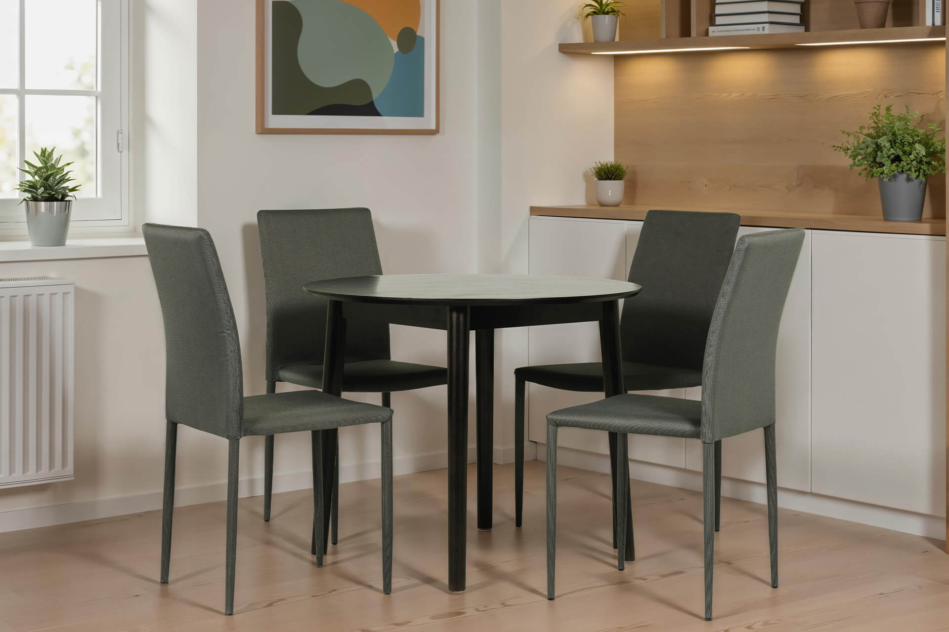 Doolin Round Dining Table 900 Black - Main Image