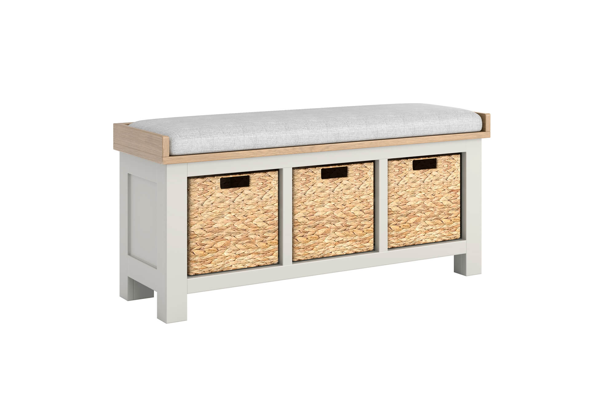 Doune Bench Seat Fabric Cushion with Storage Grey - Main Image