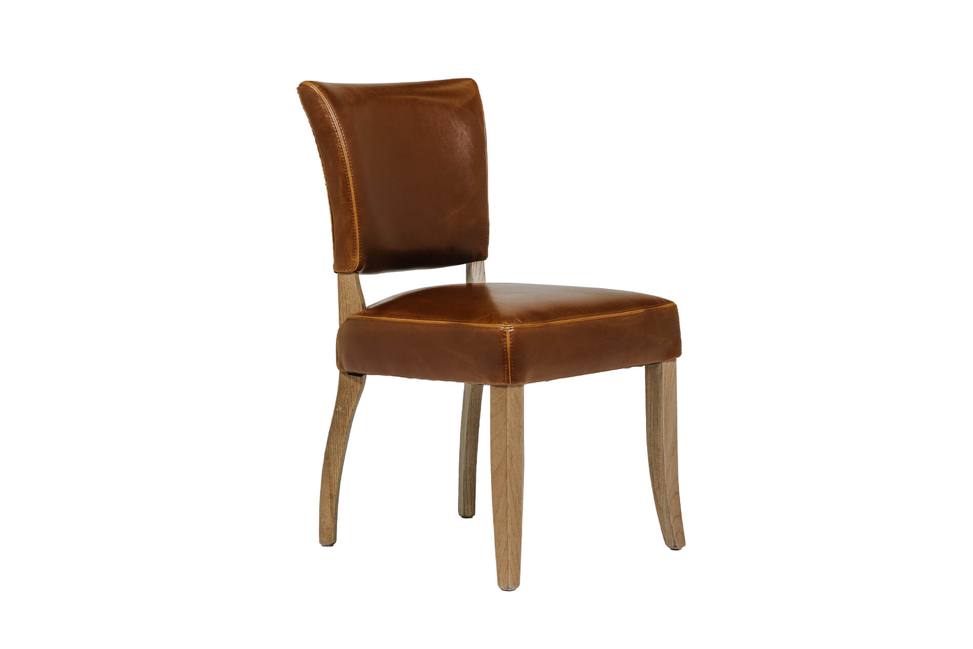 Duke Leather Dining Chair Tan - Main Image
