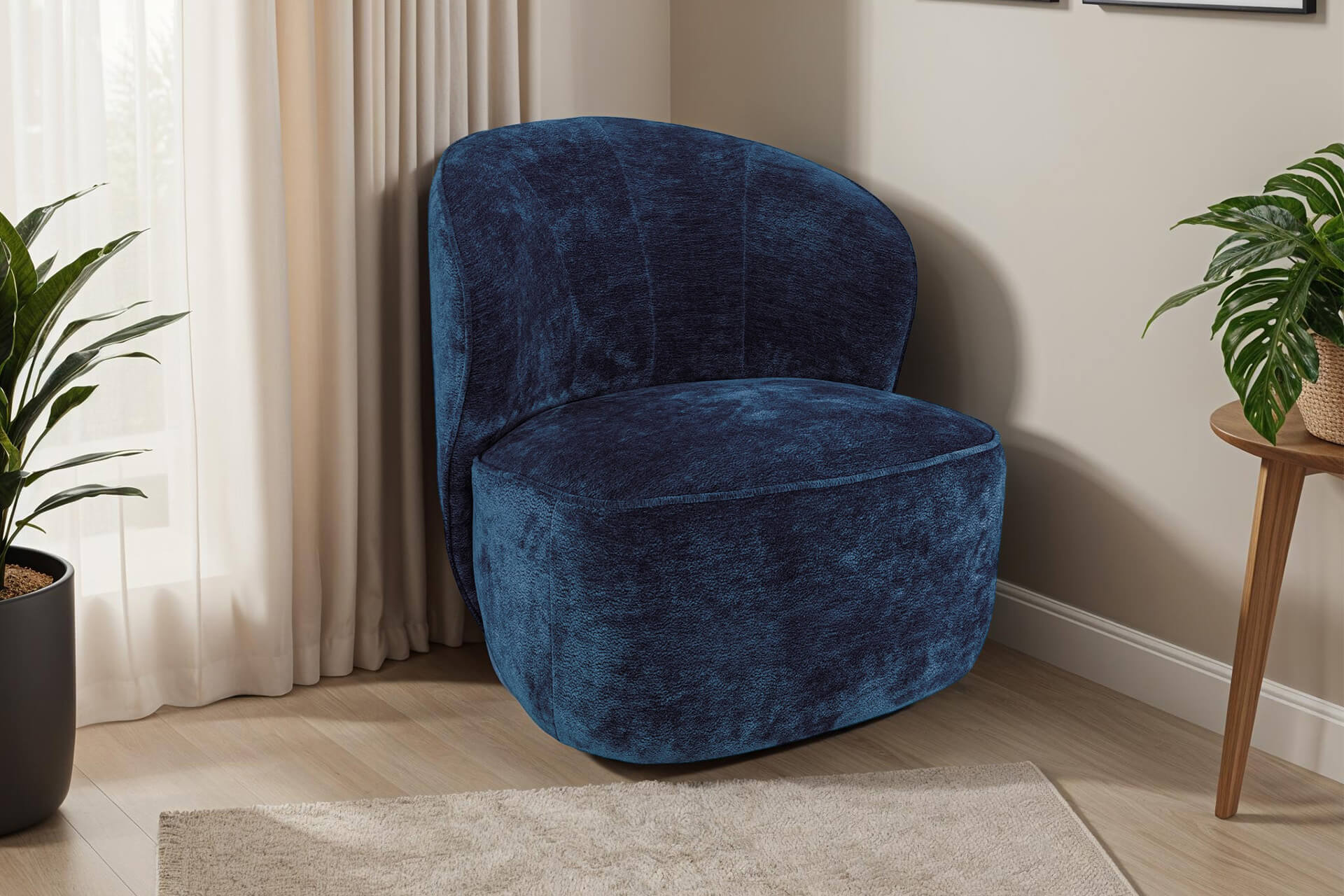 Edie Swivel Accent Chair Blue - Main Image