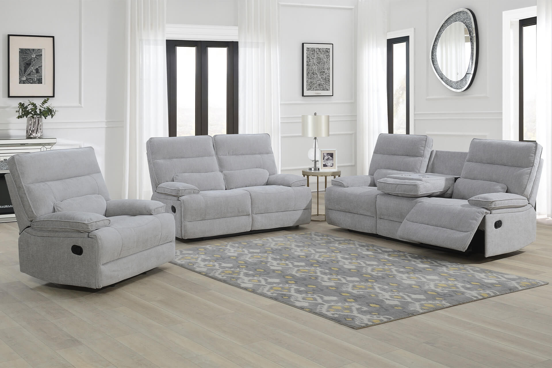 Eloise 1 Seater Manual Recliner Grey - Main Image