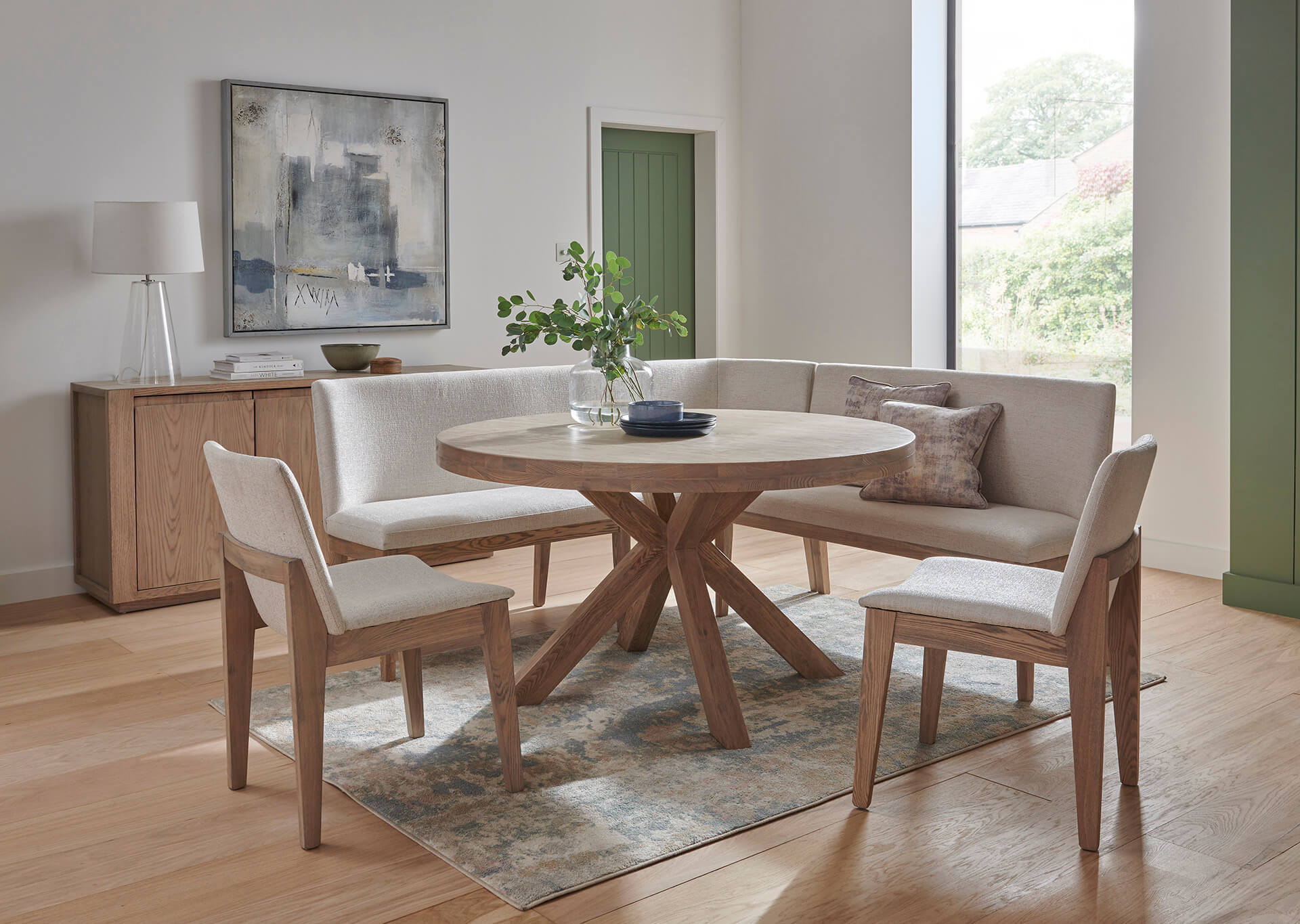 Falun Dining Table Round Smoked Oak - Main Image