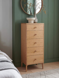 Cordelia Tall 5 Drawer Chest of Drawers Natural