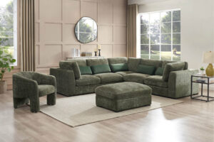 Evangeline Corner Arm Sectional Green