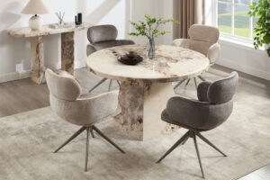 Padstow Round Dining Table 1300 Mottled Mocha