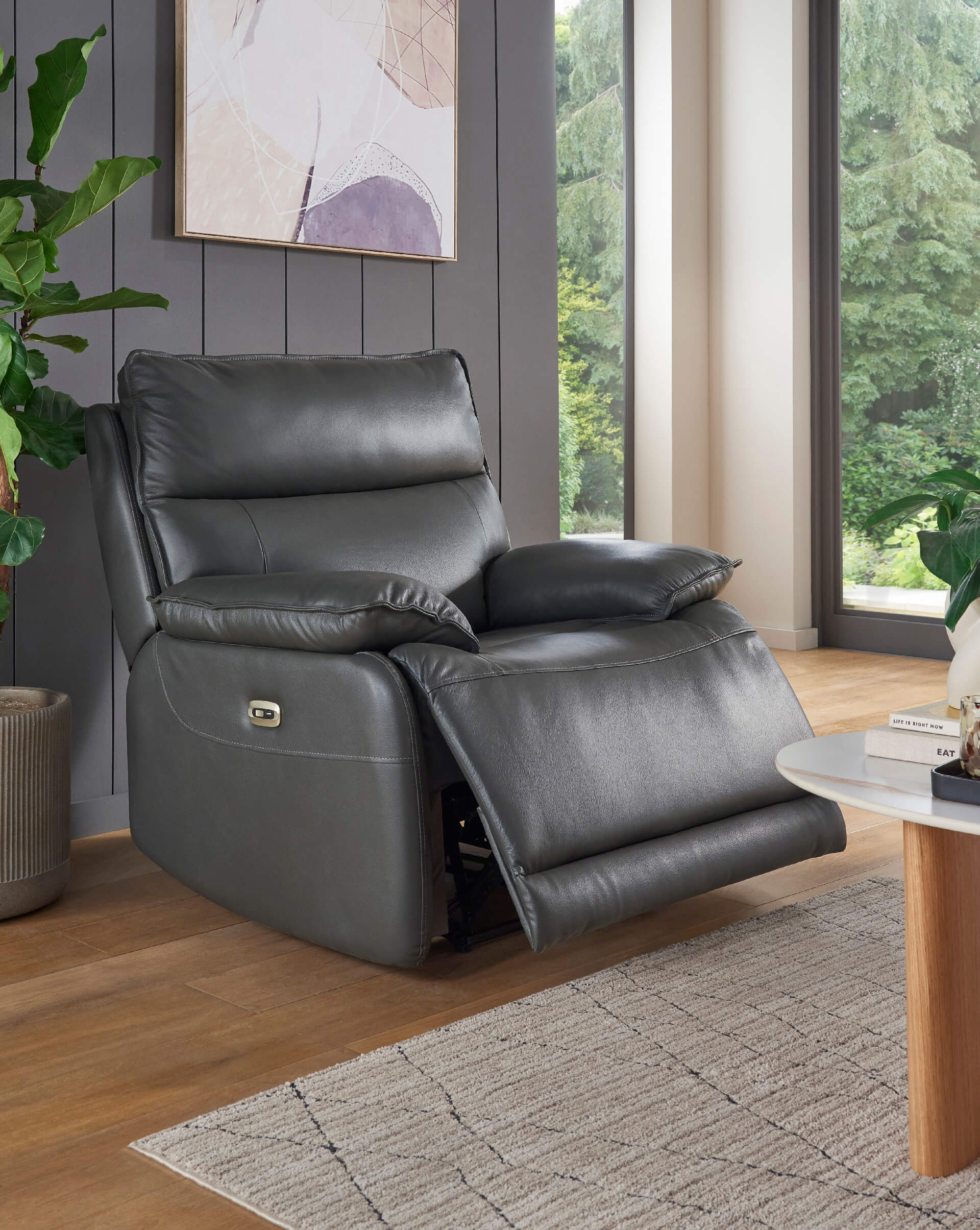 Lugo 1 Seater Electric Recliner Dark Grey - Main Image