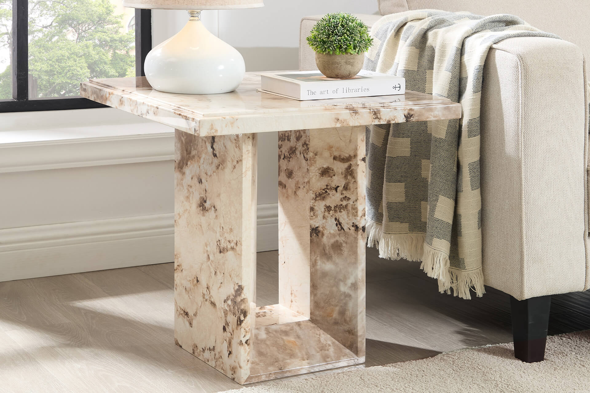 Artemis Lamp Table Mottled Mocha - Main Image