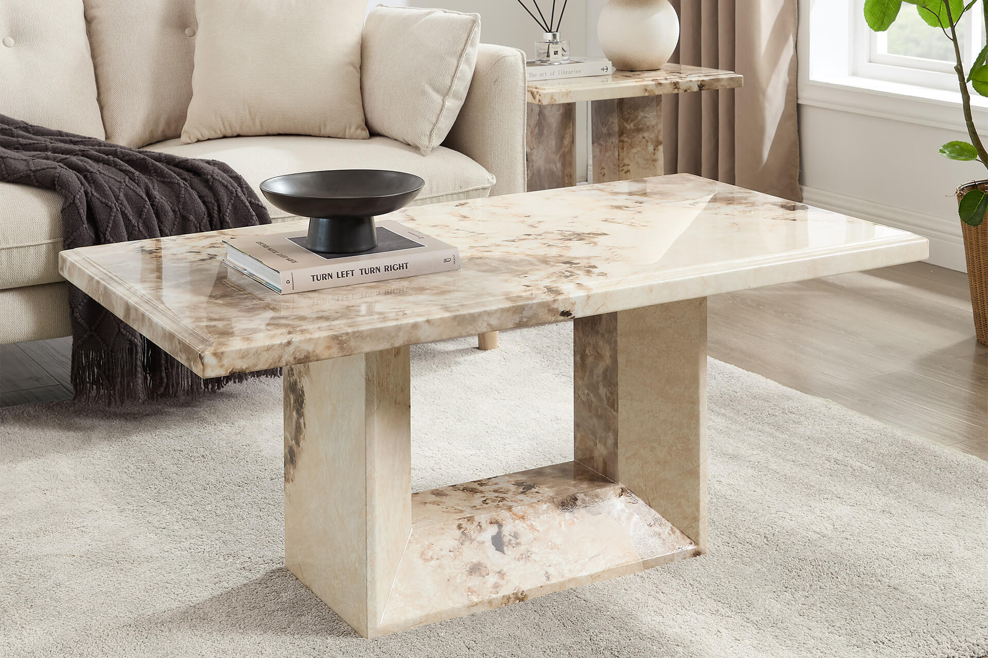 Artemis Coffee Table Mottled Mocha - Main Image