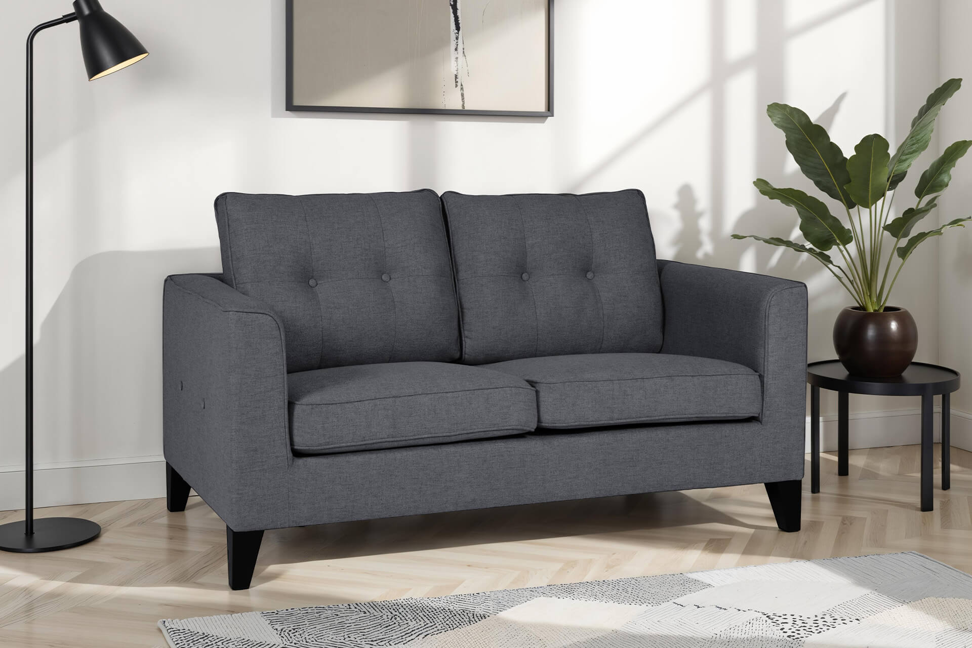 Astrid 2 Seater Sofa Charcoal Crib 5 - Main Image