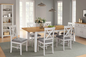 Sabrina Dining Chair Fabric Seat Grey