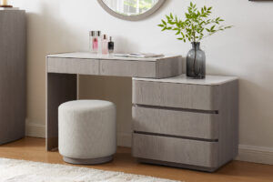 Sienna Dressing Table with 5 Drawer Chest Washed Oak