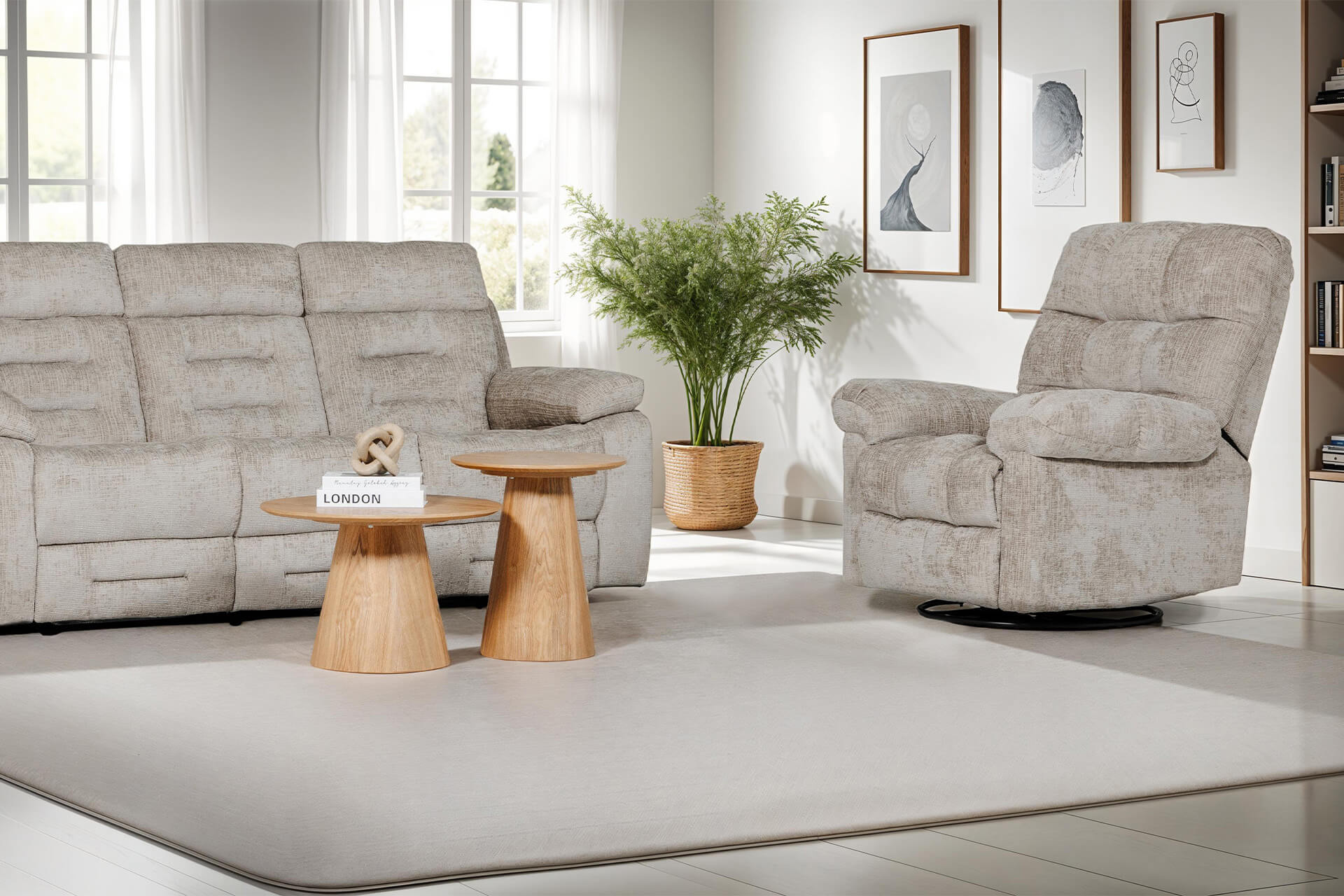 Nellie Glider Swivel Recliner Latte - Main Image