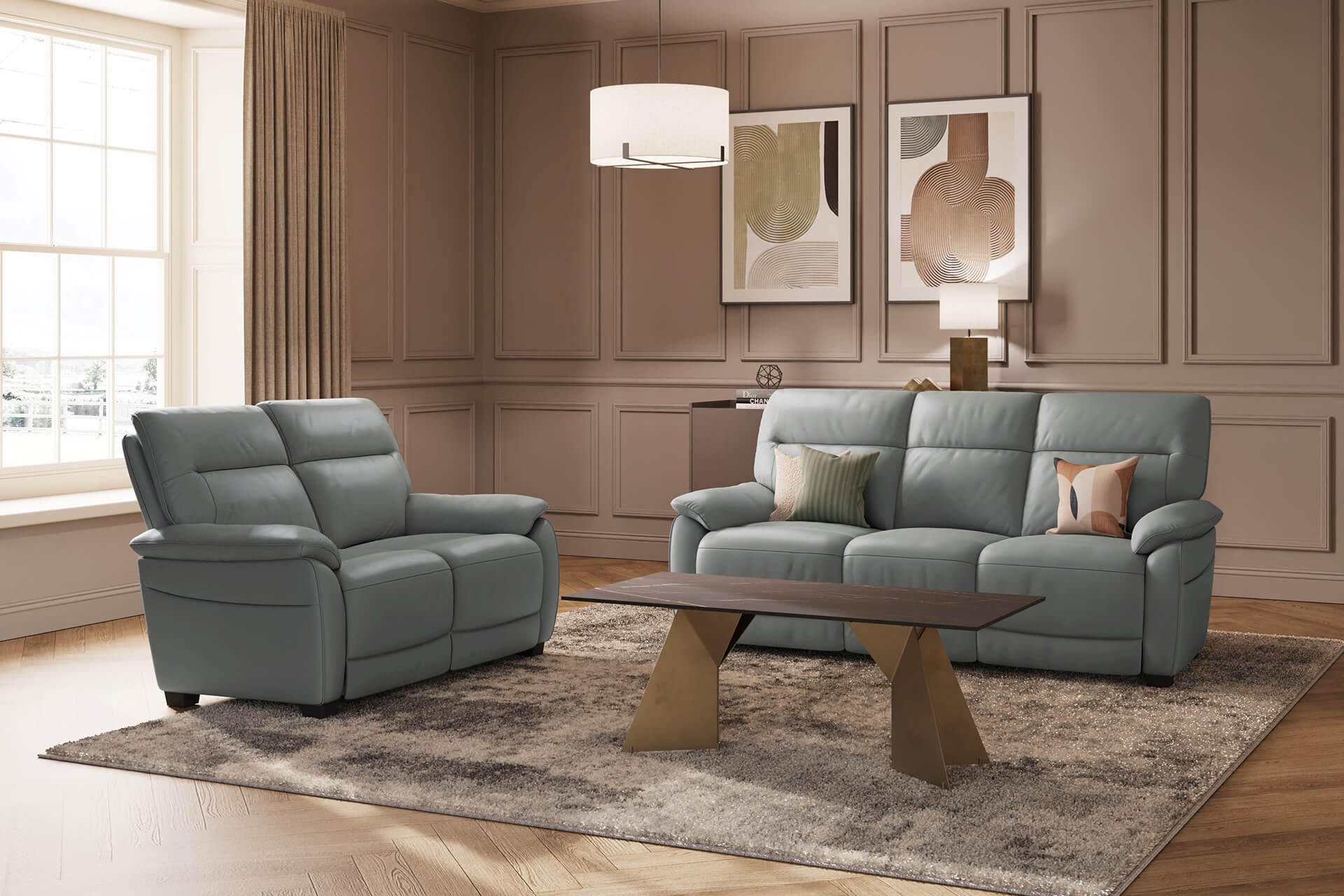 Nerano 2 Seater Sofa Steel - Main Image