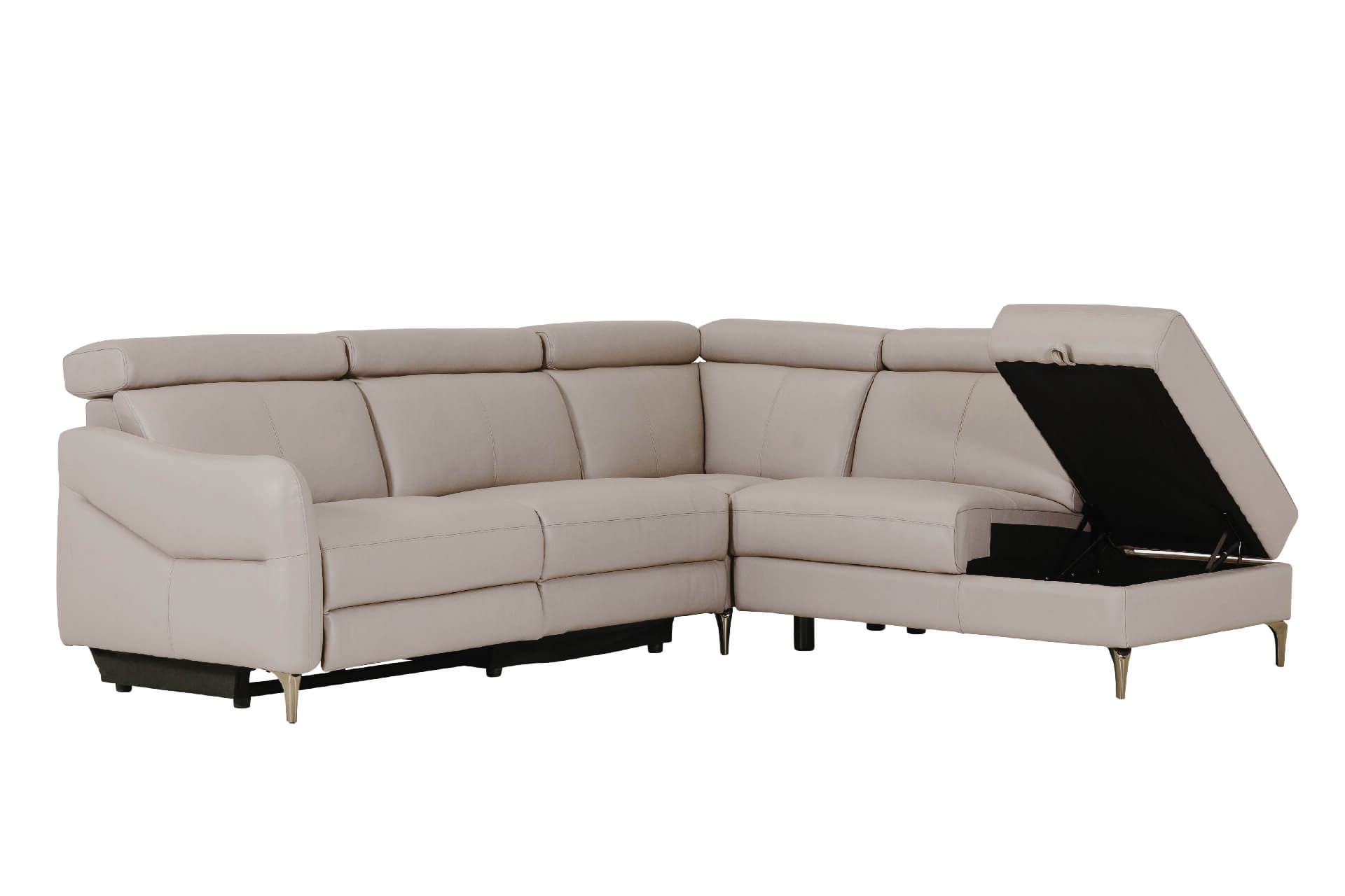 Nico Corner Group Electric Recliner RHF Stone - Main Image