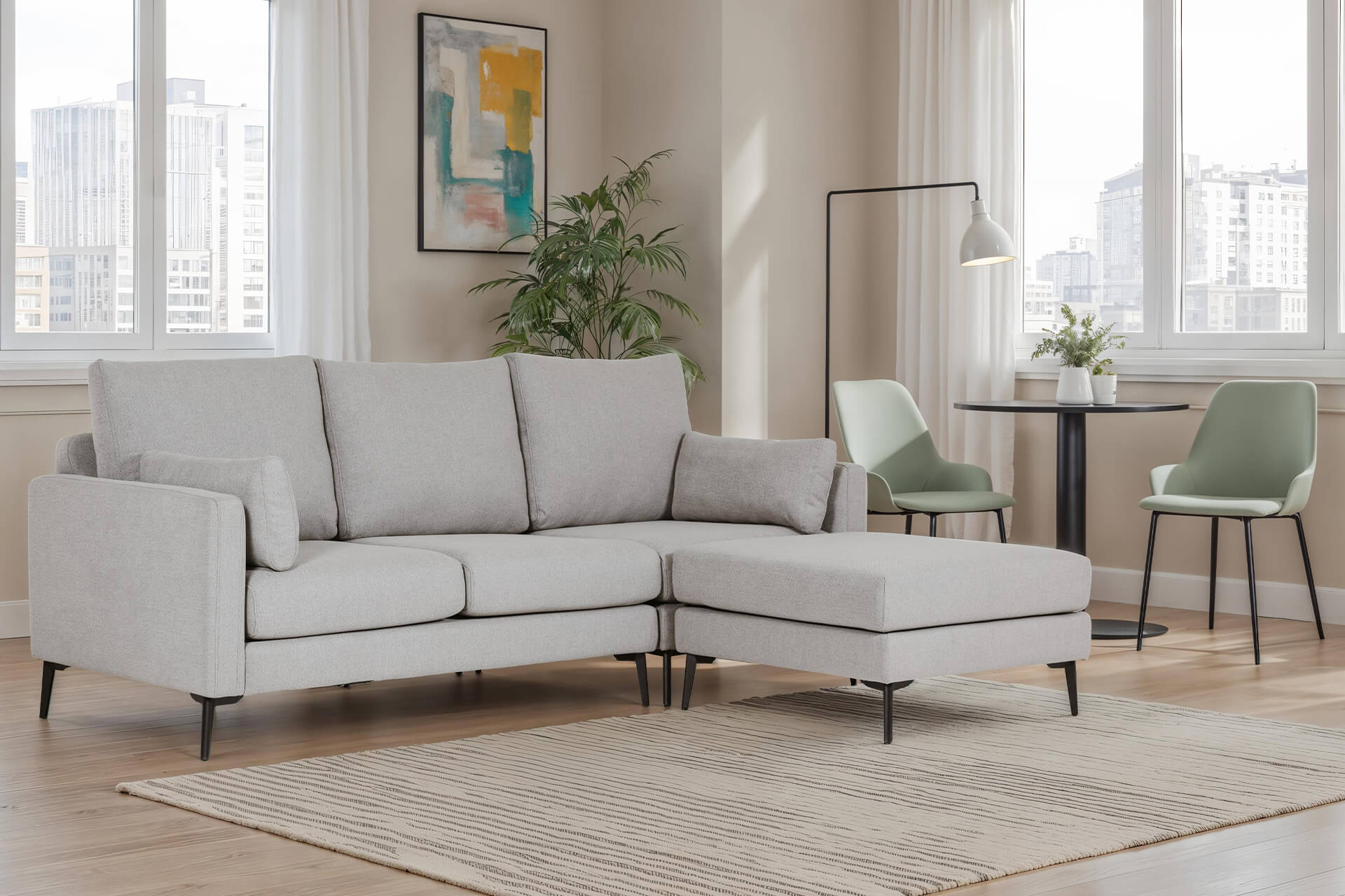 Raven Corner Sofa Greige Crib 5 - Main Image