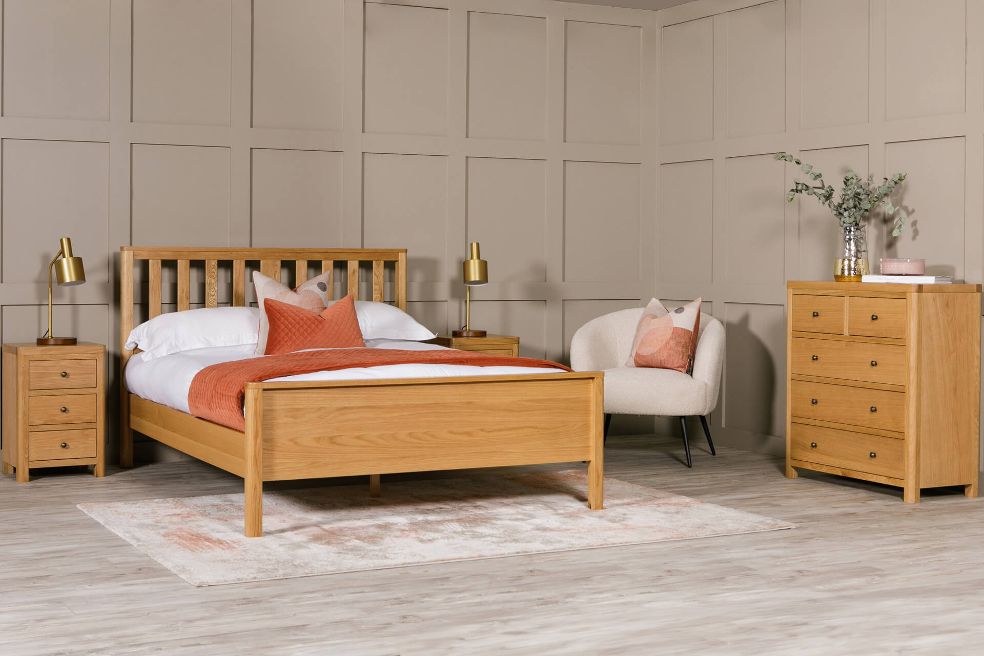 Renata 4ft6 Low Footboard Bed Oak Natural - Main Image
