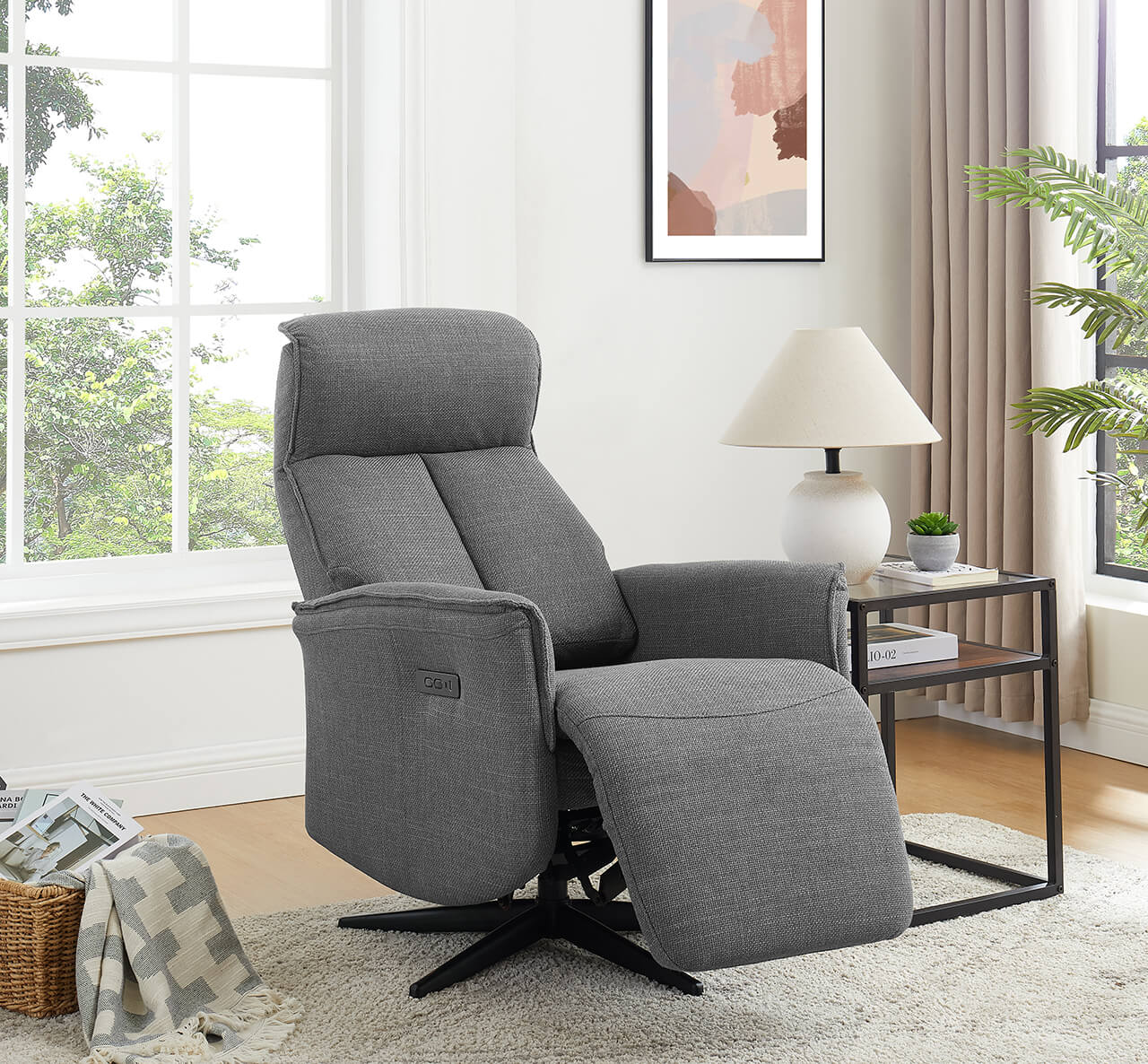 Riya Electric Reclining Accent Chair Charcoal - Main Image