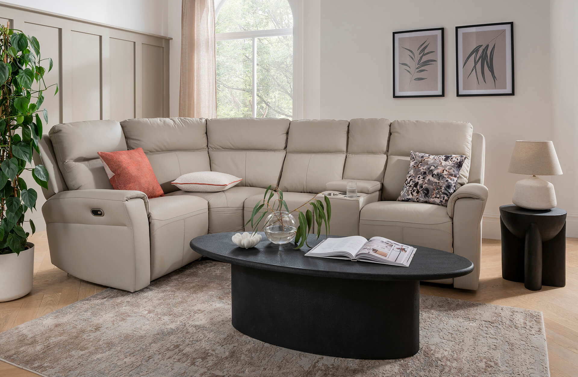 Russo Corner Group Electric Recliner (4pcs) -  Stone - Gallery Image