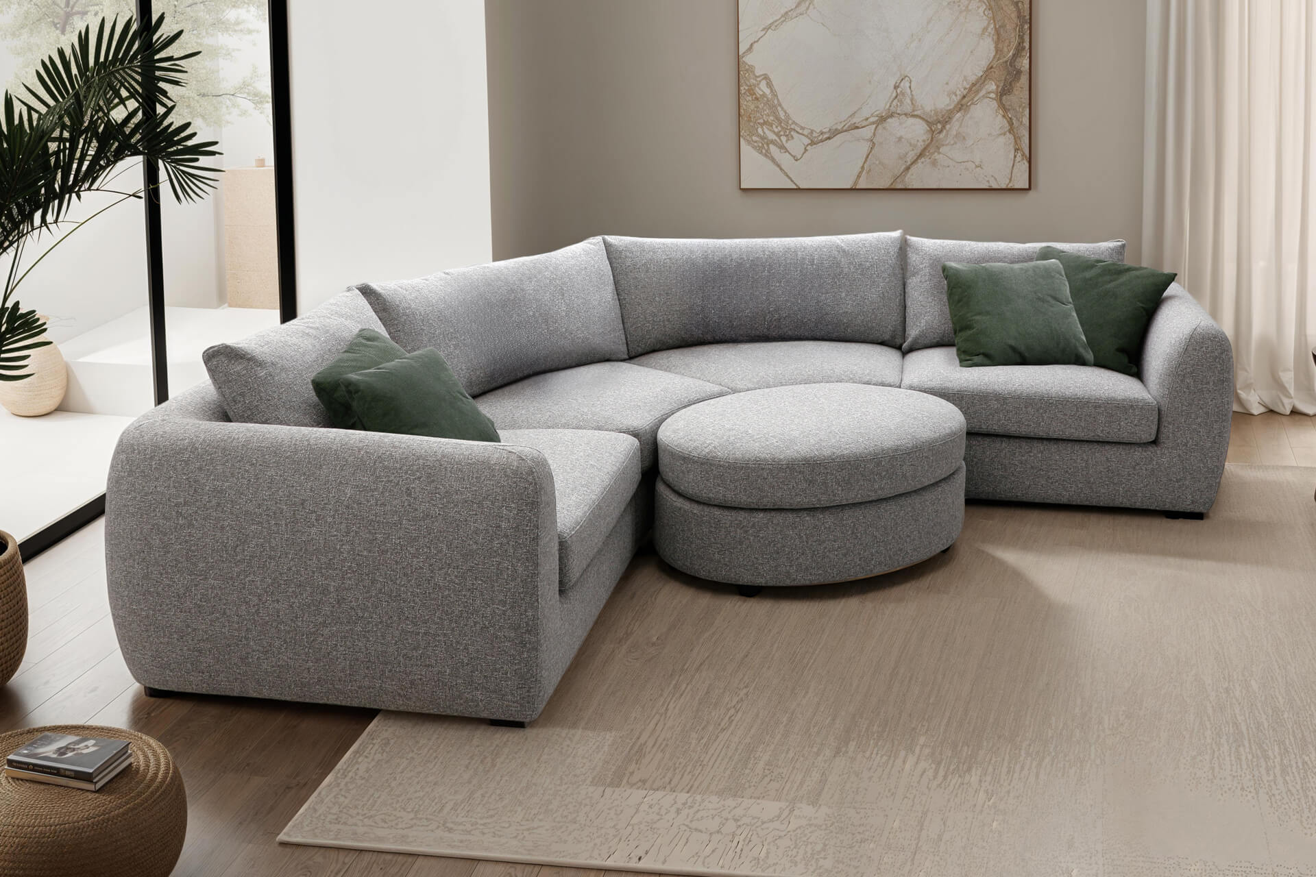 Spencer Arm Sectional LHF Grey - Main Image