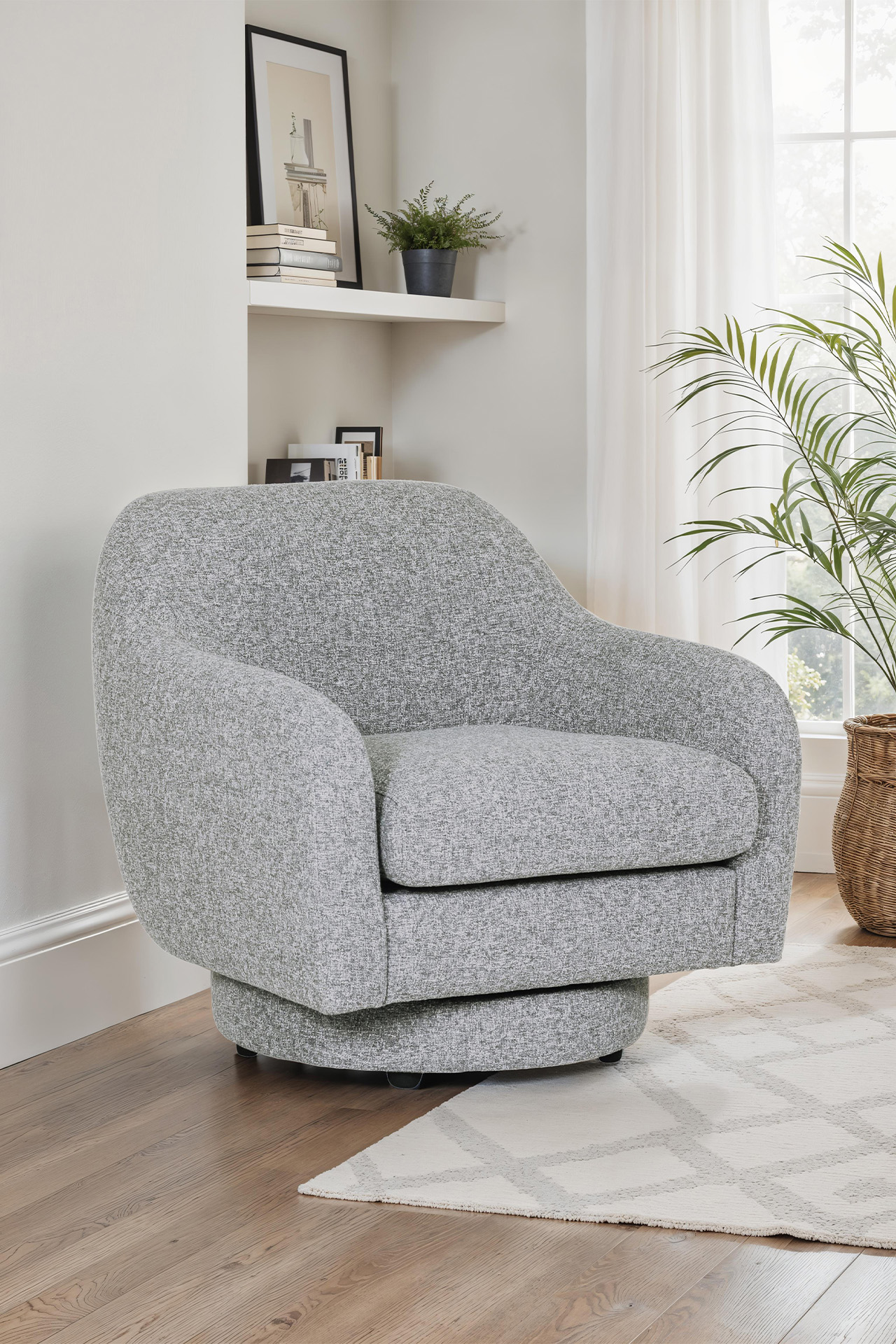 Spencer Swivel Accent Chair Grey - Main Image