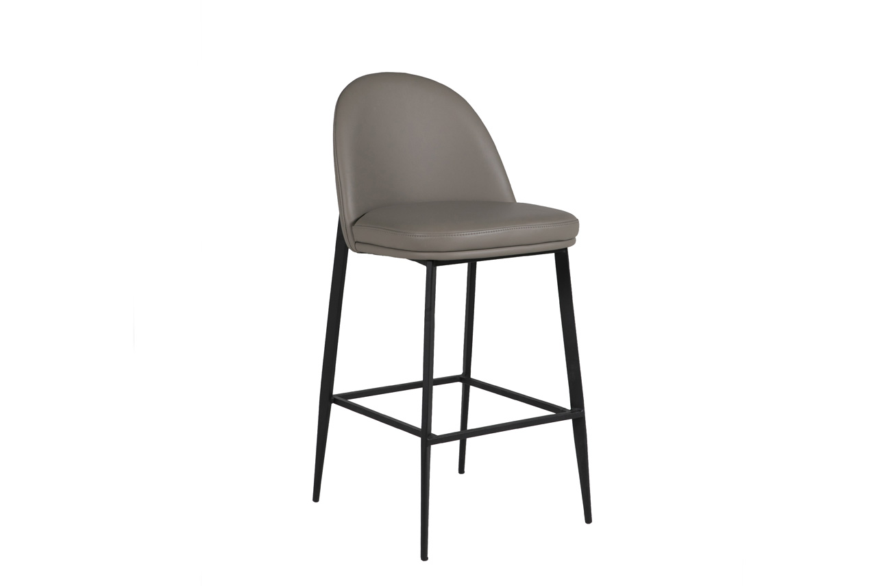 Valent Leather Bar Chair Grey - Main Image